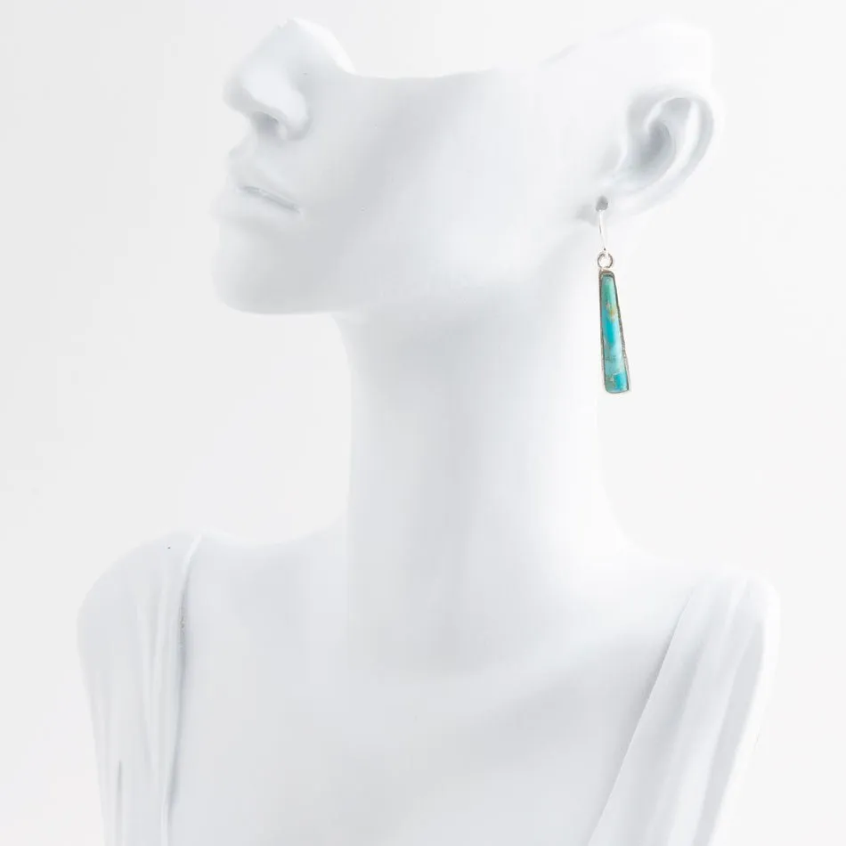 Line Blue Turquoise Sterling Silver Drop Earrings sold by Barse product image thumbnail 3