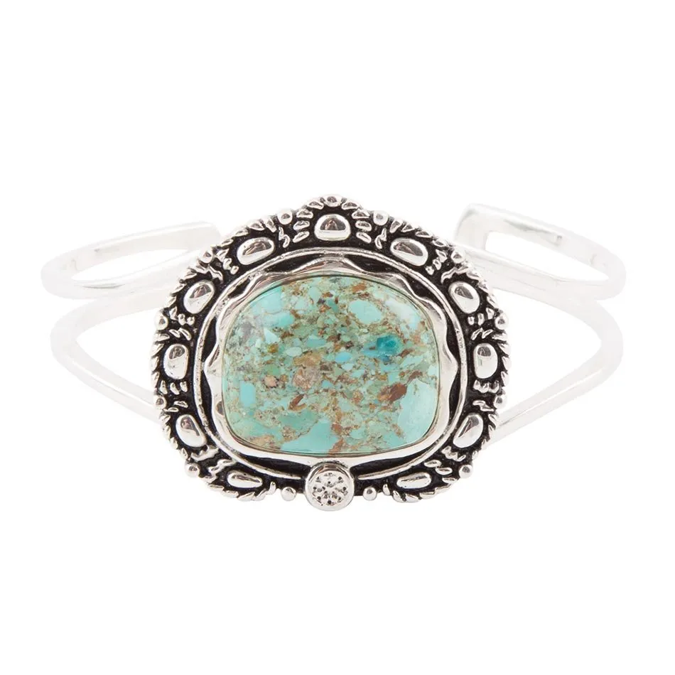 Sterling Silver and Blue Turquoise Cuff Bracelet sold by Barse product image thumbnail 4