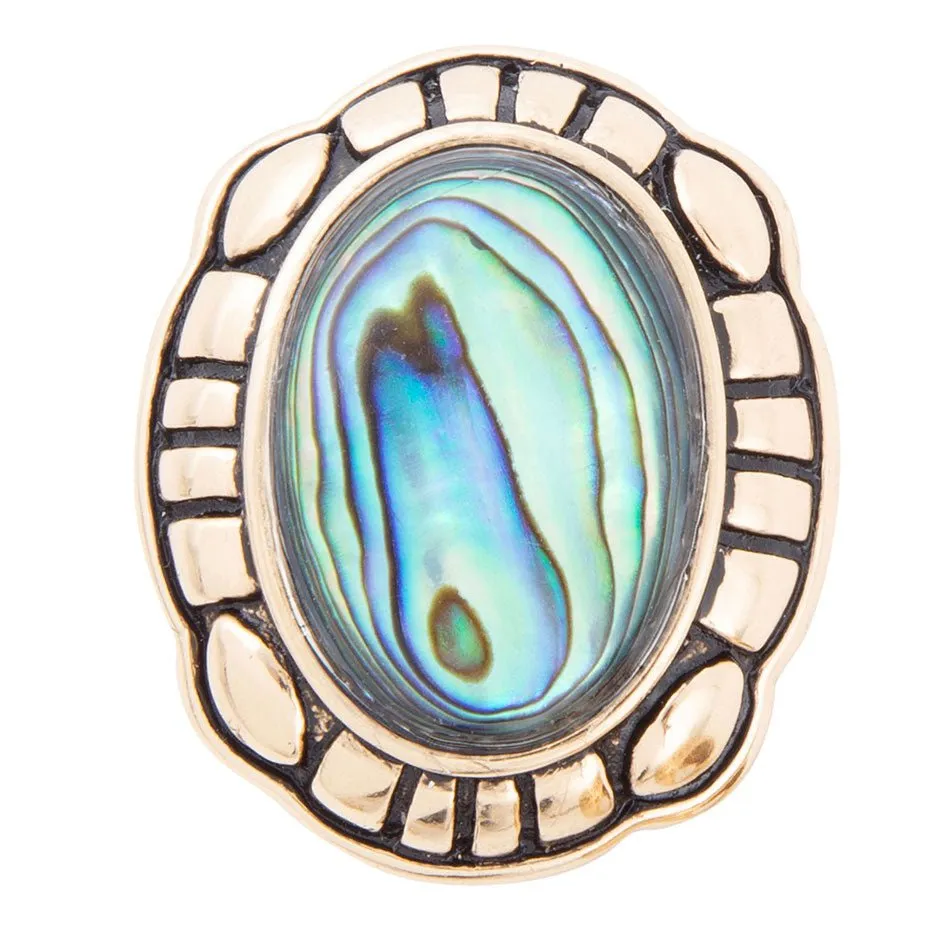 Green Abalone Golden Statement Ring sold by Barse product image thumbnail 3