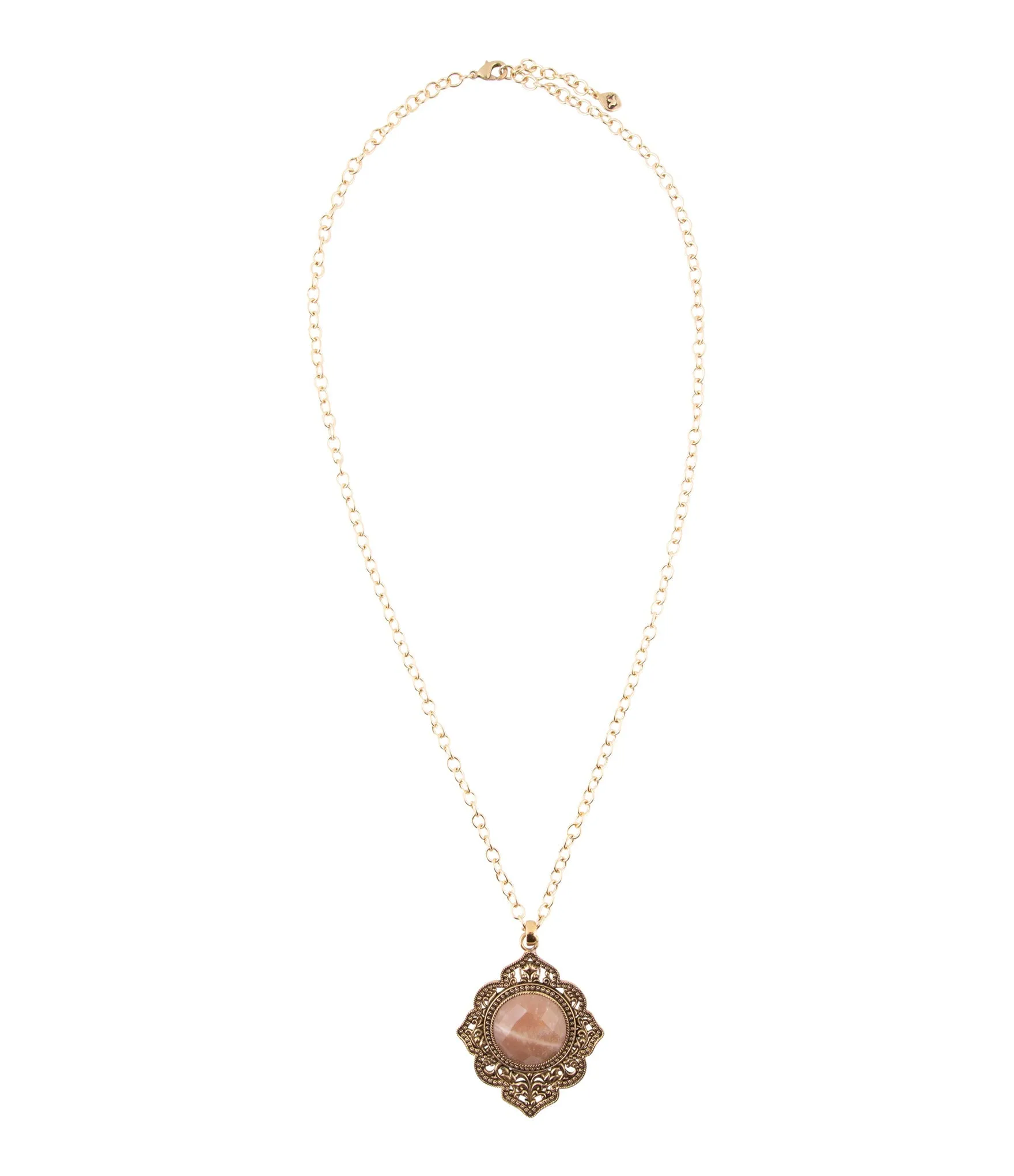 Pink Moonstone Golden Pendant Necklace sold by Barse product image thumbnail 5