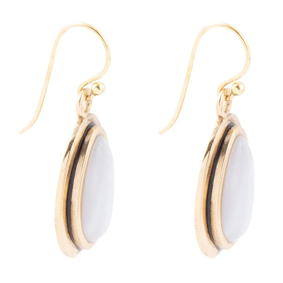 Blue Agate Golden Drop Earrings sold by Barse product image thumbnail 4