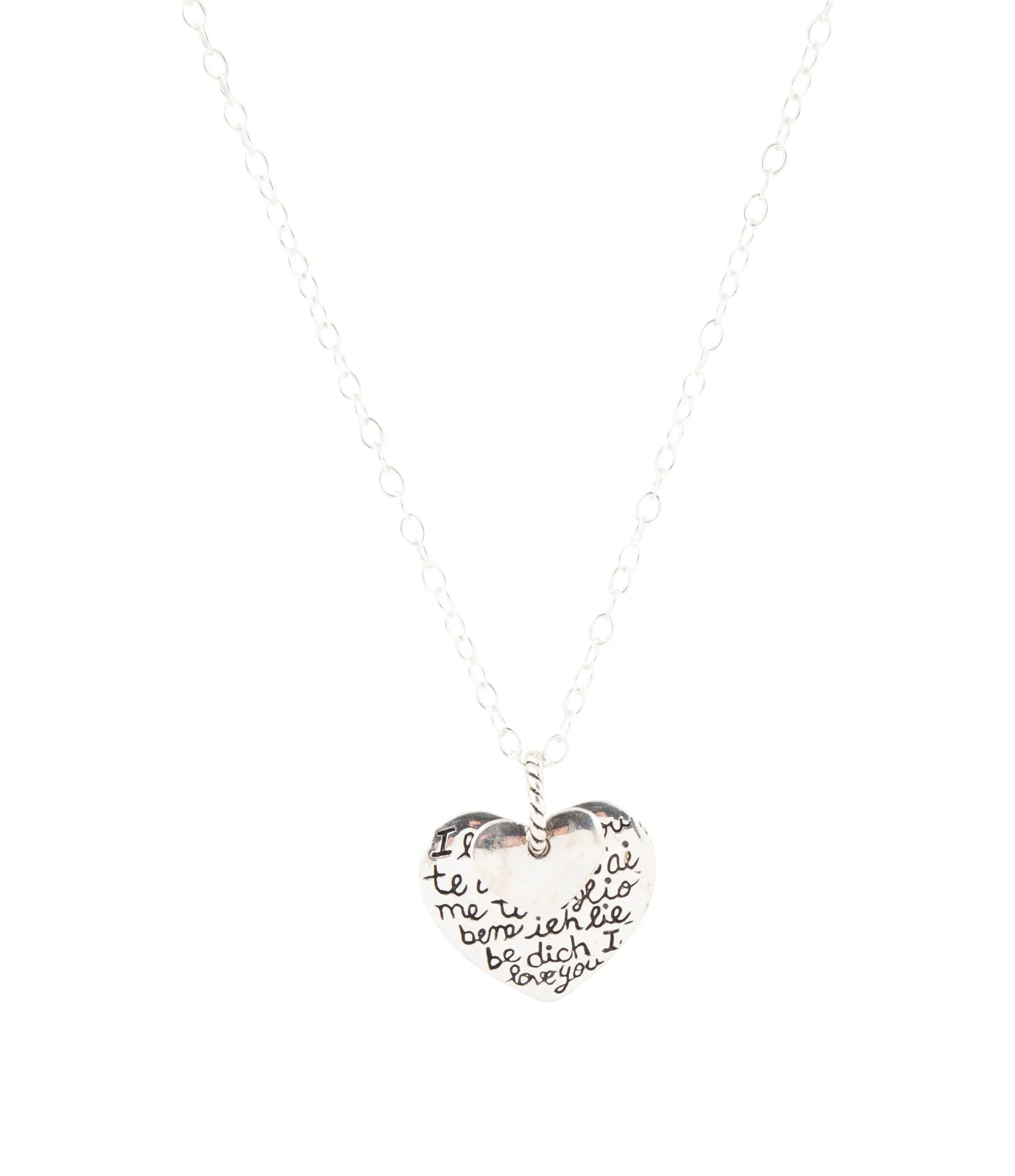 Sterling Silver Engraved Heart Pendant Neckalce sold by Barse