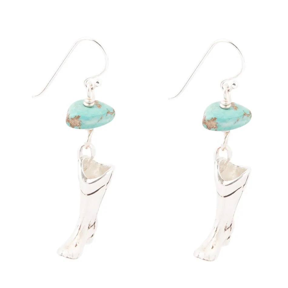 Sterling Silver Boot Charm and Blue Turquoise Earrings sold by Barse product image thumbnail 4