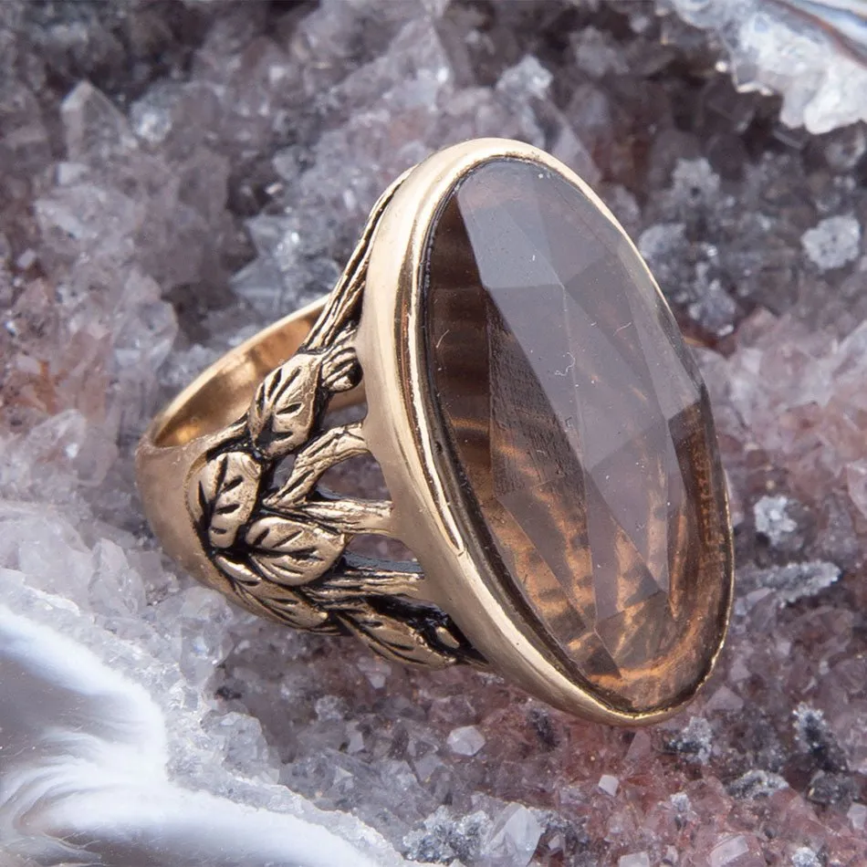 Enchanted Faceted Black Smoky Quartz Golden Ring sold by Barse product image thumbnail 2