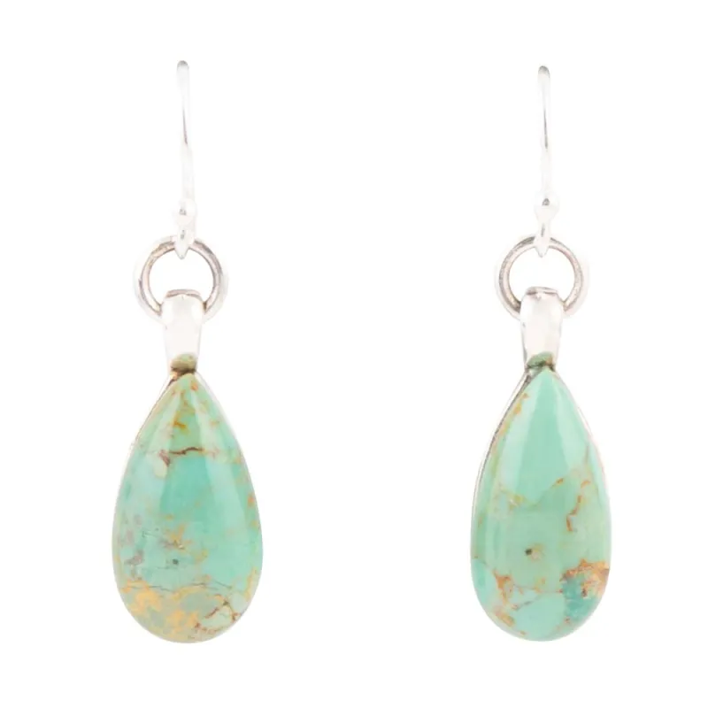 Bold Blue Turquoise and Sterling Silver Drop Earrings sold by Barse