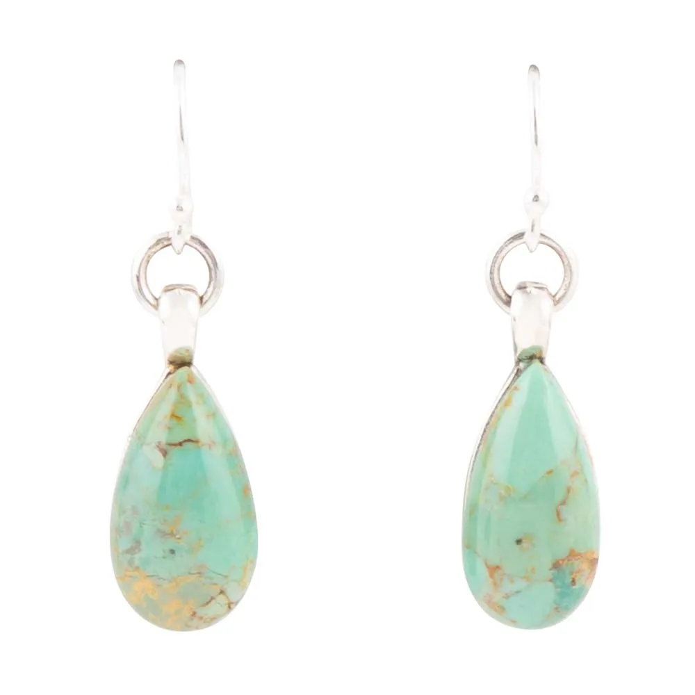 Bold Blue Turquoise and Sterling Silver Drop Earrings sold by Barse