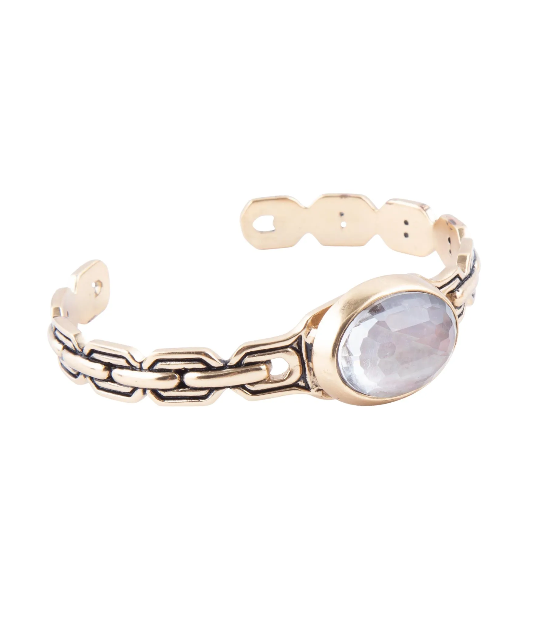 Etto Black Mother of Pearl Golden Cuff Bracelet sold by Barse