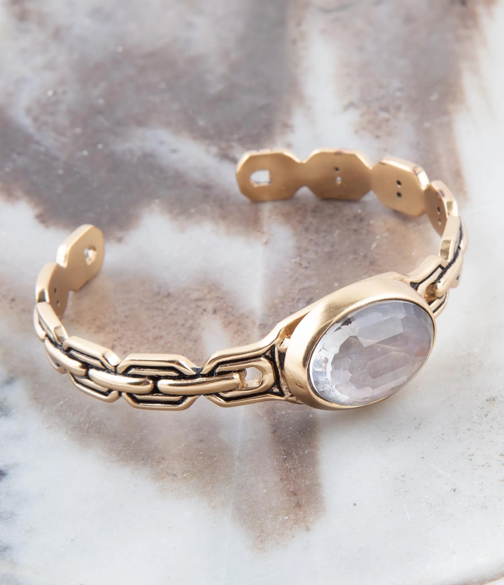 Etto Black Mother of Pearl Golden Cuff Bracelet sold by Barse product image thumbnail 2