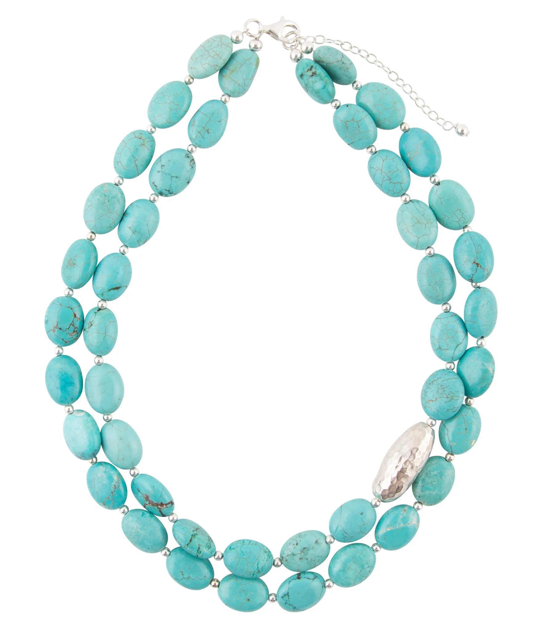 Blue Turquoise Magnesite Sterling Silver Strand Necklace sold by Barse product image thumbnail 4
