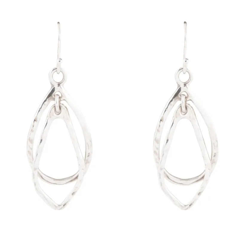 Swirled Sterling Silver Drop Earrings made by Barse
