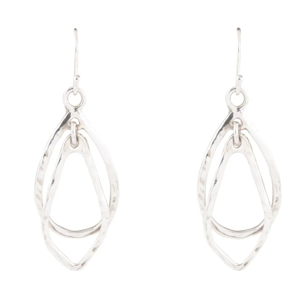 Swirled Sterling Silver Drop Earrings sold by Barse