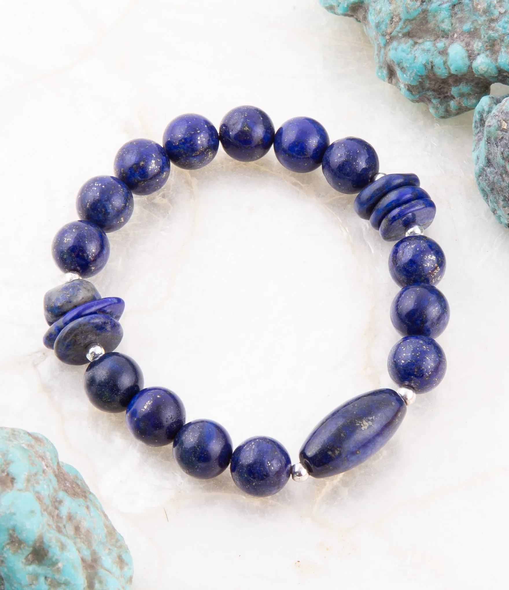 Blue Lapis Beaded Stretch Bracelet sold by Barse product image thumbnail 2