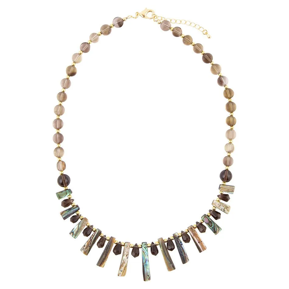 Sepia Sea Green Abalone Statement Golden Necklace sold by Barse product image thumbnail 5