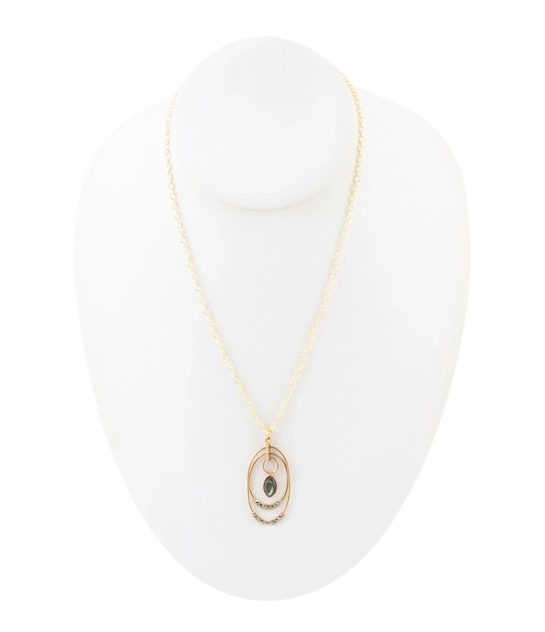 Henley Blue Abalone Golden Pendant Necklace sold by Barse product image thumbnail 3