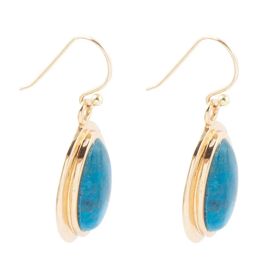 Impressions Blue Apatite Golden Drop Earrings sold by Barse product image thumbnail 3