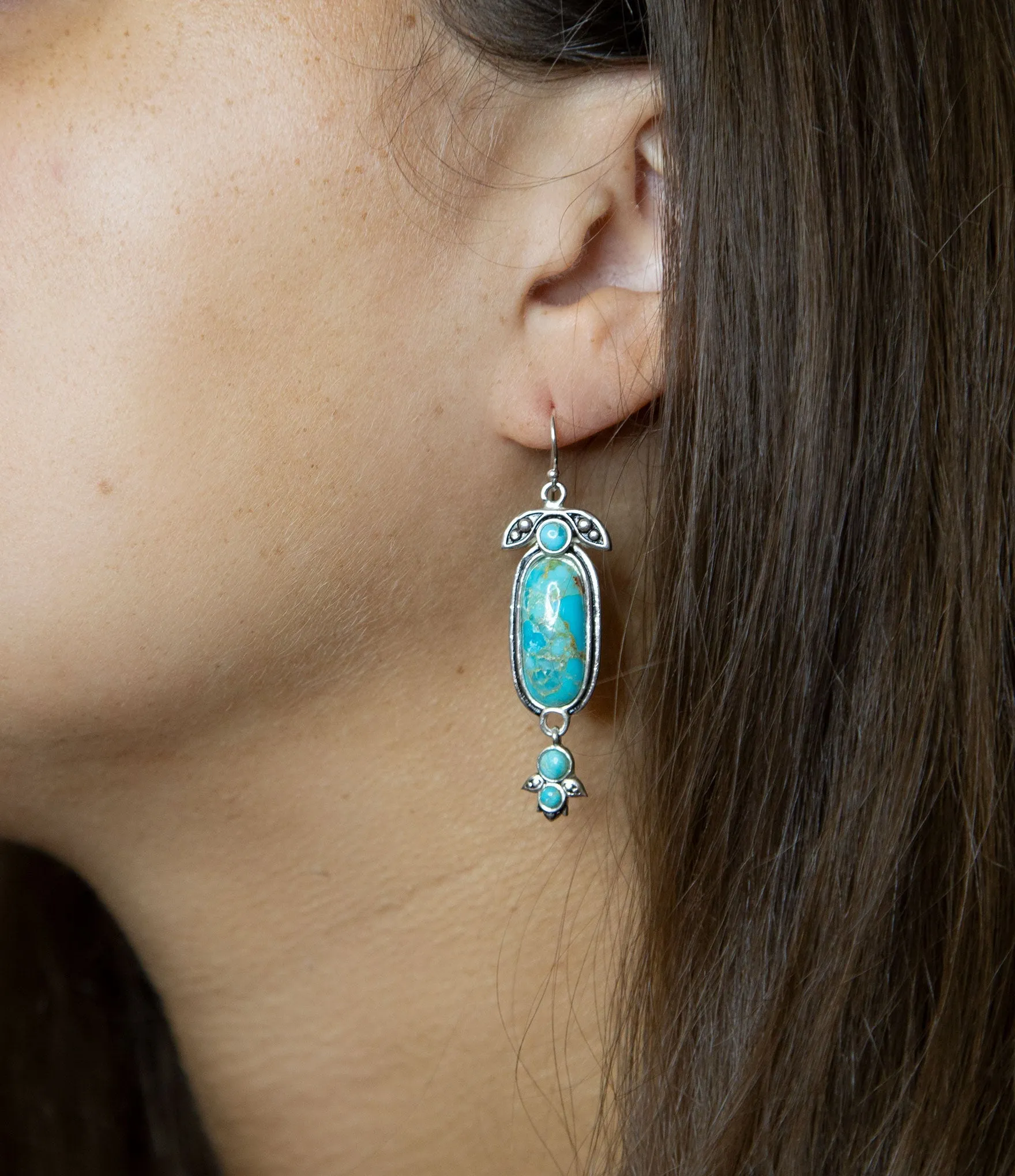 Emile Blue Turquoise Sterling Silver Dangle Earrings sold by Barse product image thumbnail 2