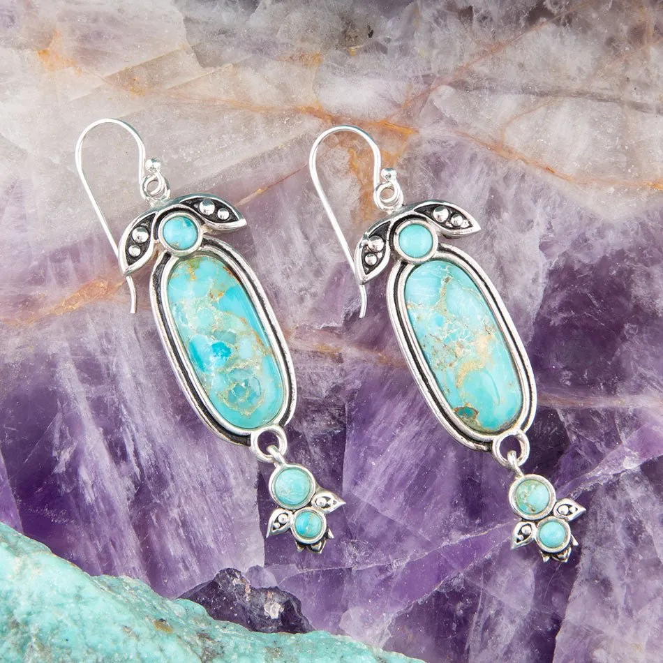 Emile Blue Turquoise Sterling Silver Dangle Earrings sold by Barse product image thumbnail 3