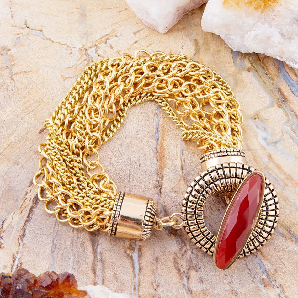 Orange Carnelian Golden Chain Bracelet sold by Barse product image thumbnail 2