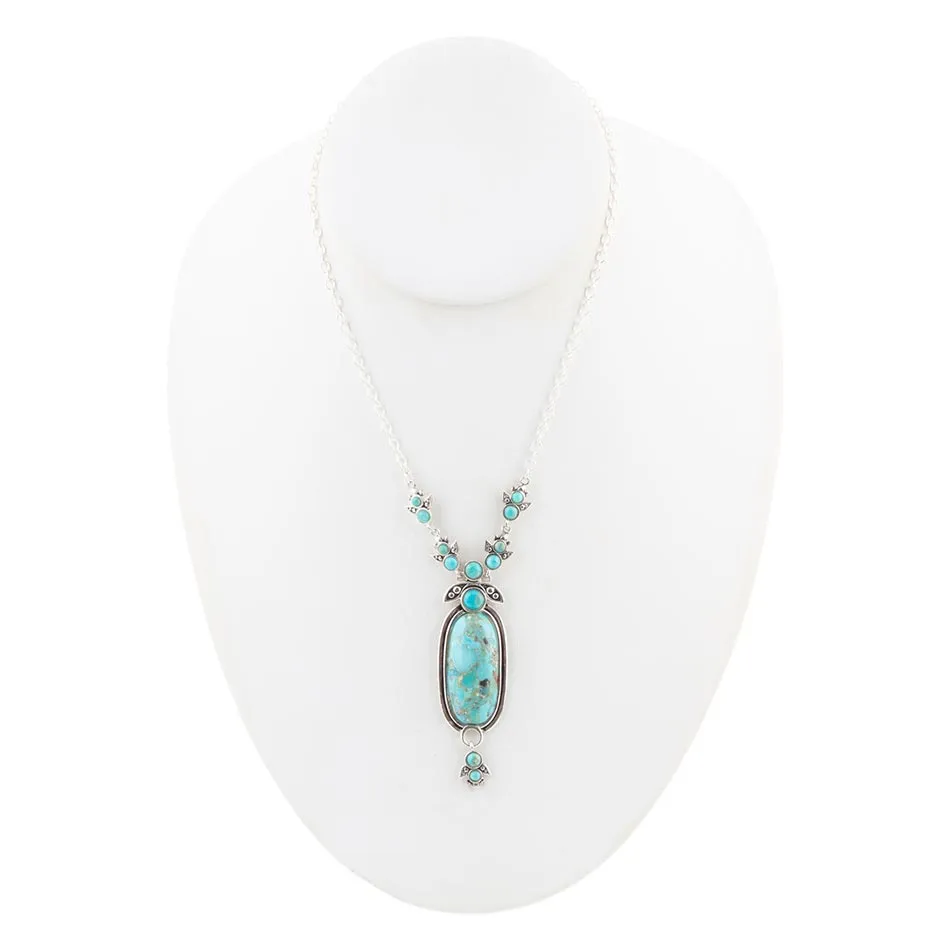 Emile Sterling Silver and Blue Turquoise Pendant Necklace sold by Barse product image thumbnail 3