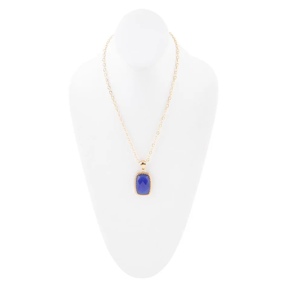 Filigreed Blue Agate Golden Pendant Necklaces sold by Barse product image thumbnail 4