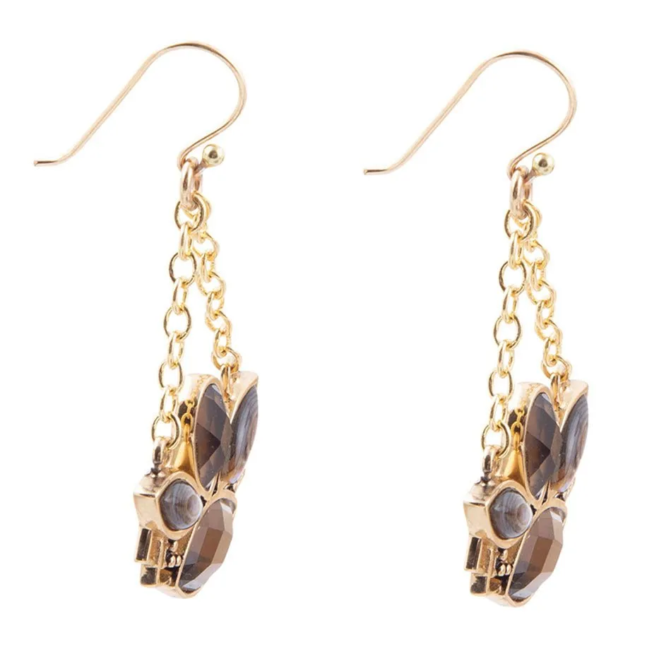 Tribecca Blue Abalone Black Smoky Quartz Golden Drop Earrings sold by Barse product image thumbnail 4