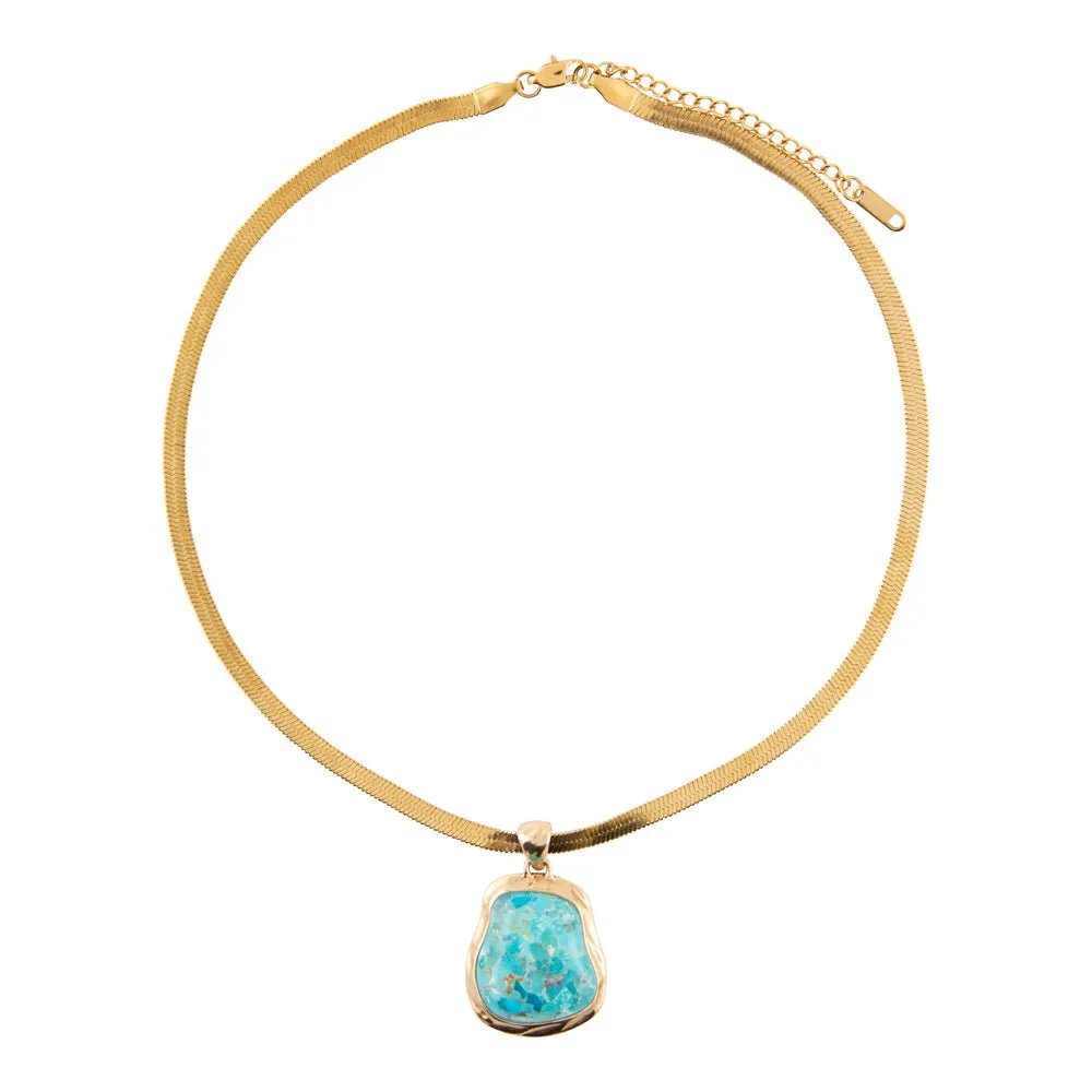 Turquoise Baron Snake Chain Pendant Necklace sold by Barse product image thumbnail 4