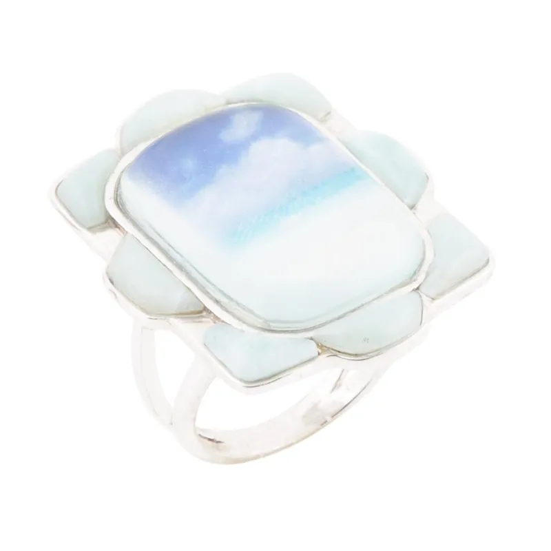 Scenic Beach Blue Larimar and Sterling Silver Ring sold by Barse