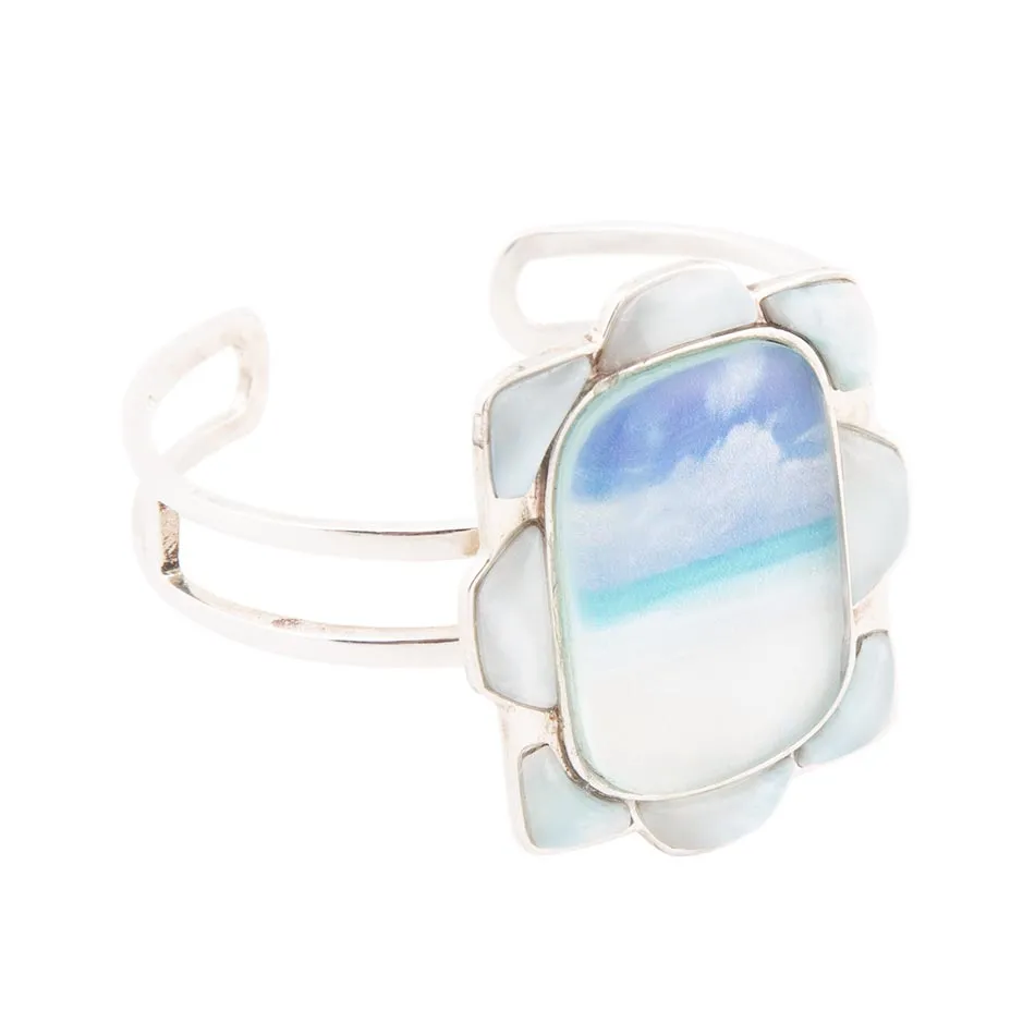 Scenic Beach Blue Larimar and Sterling Silver Cuff Bracelet sold by Barse