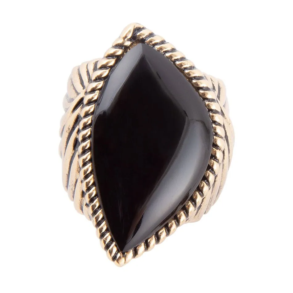 Black Onyx Golden Statement Rings sold by Barse product image thumbnail 2
