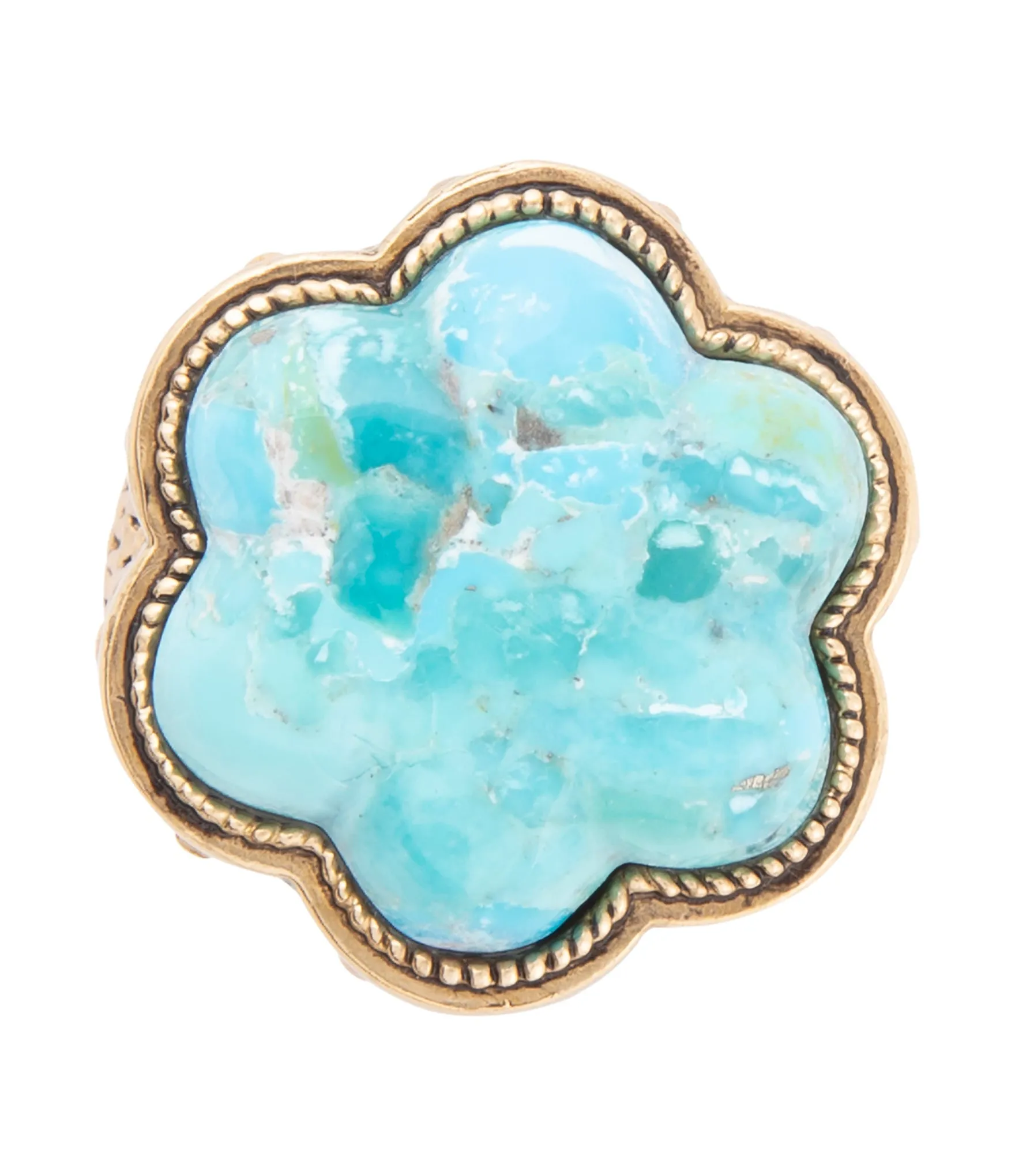 Blue Turquoise Flower Golden Ring sold by Barse product image thumbnail 4