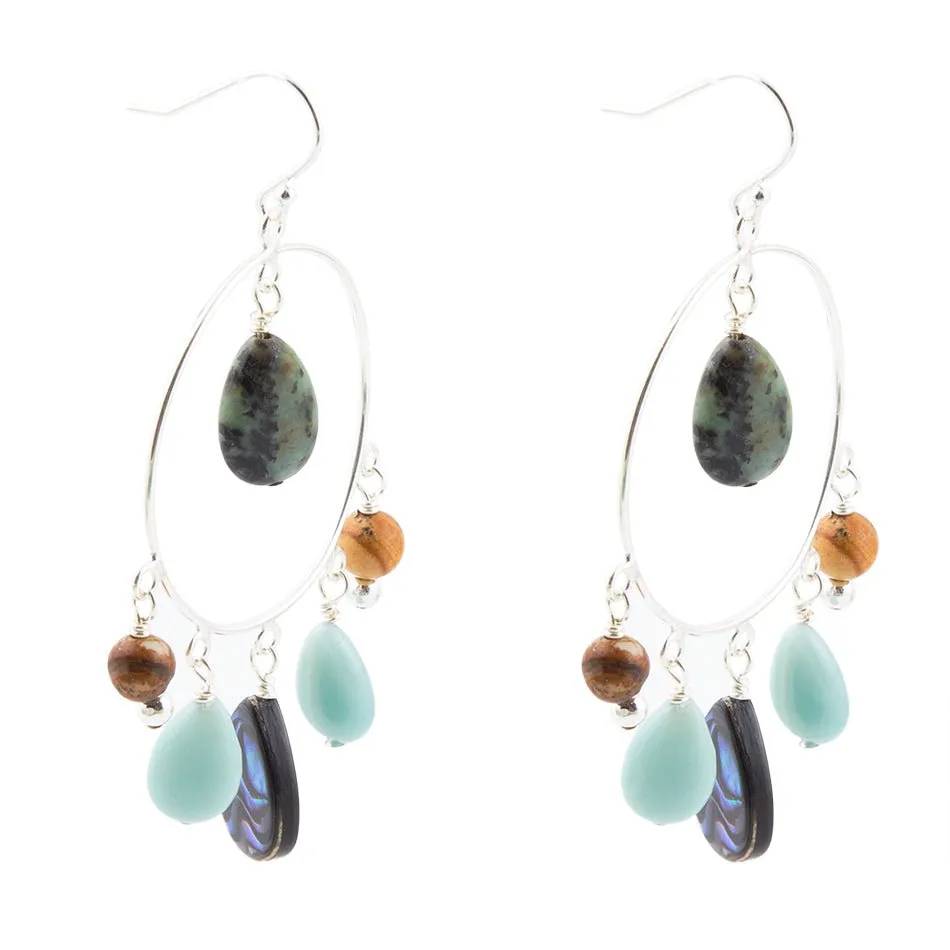 Ajo Abalone Sterling Silver Circle Earrings sold by Barse product image thumbnail 4
