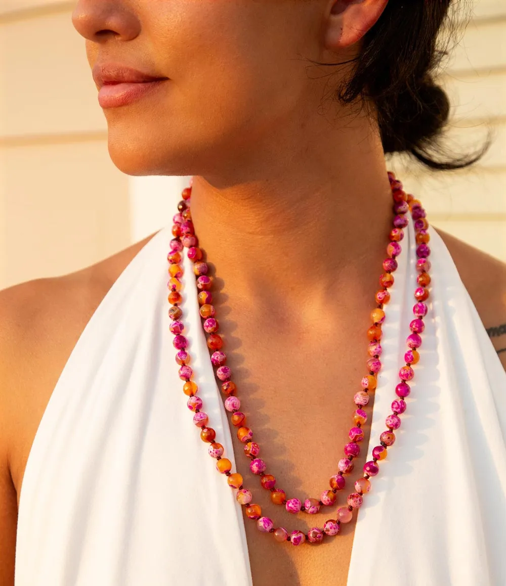 Pink Agate Knotted Long Necklace sold by Barse product image thumbnail 2