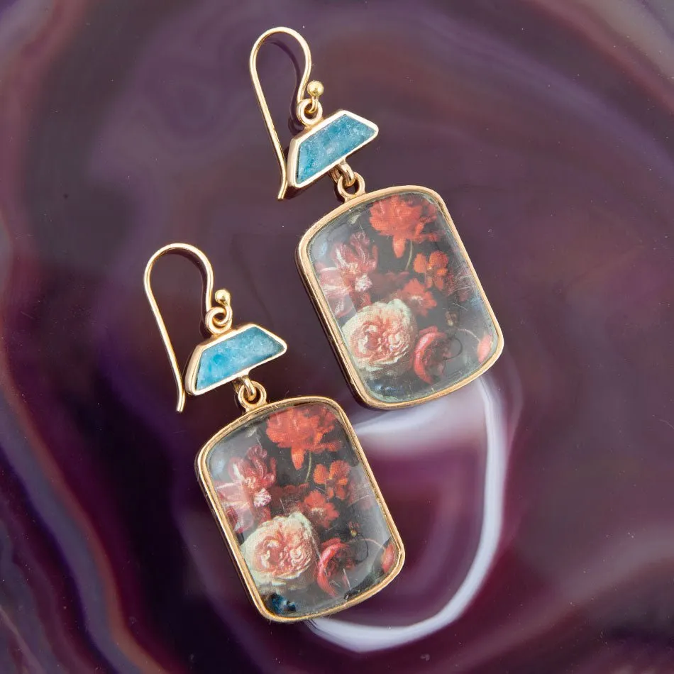 Scenic Dark Florals Blue Apatite Golden Drop Earrings sold by Barse product image thumbnail 3