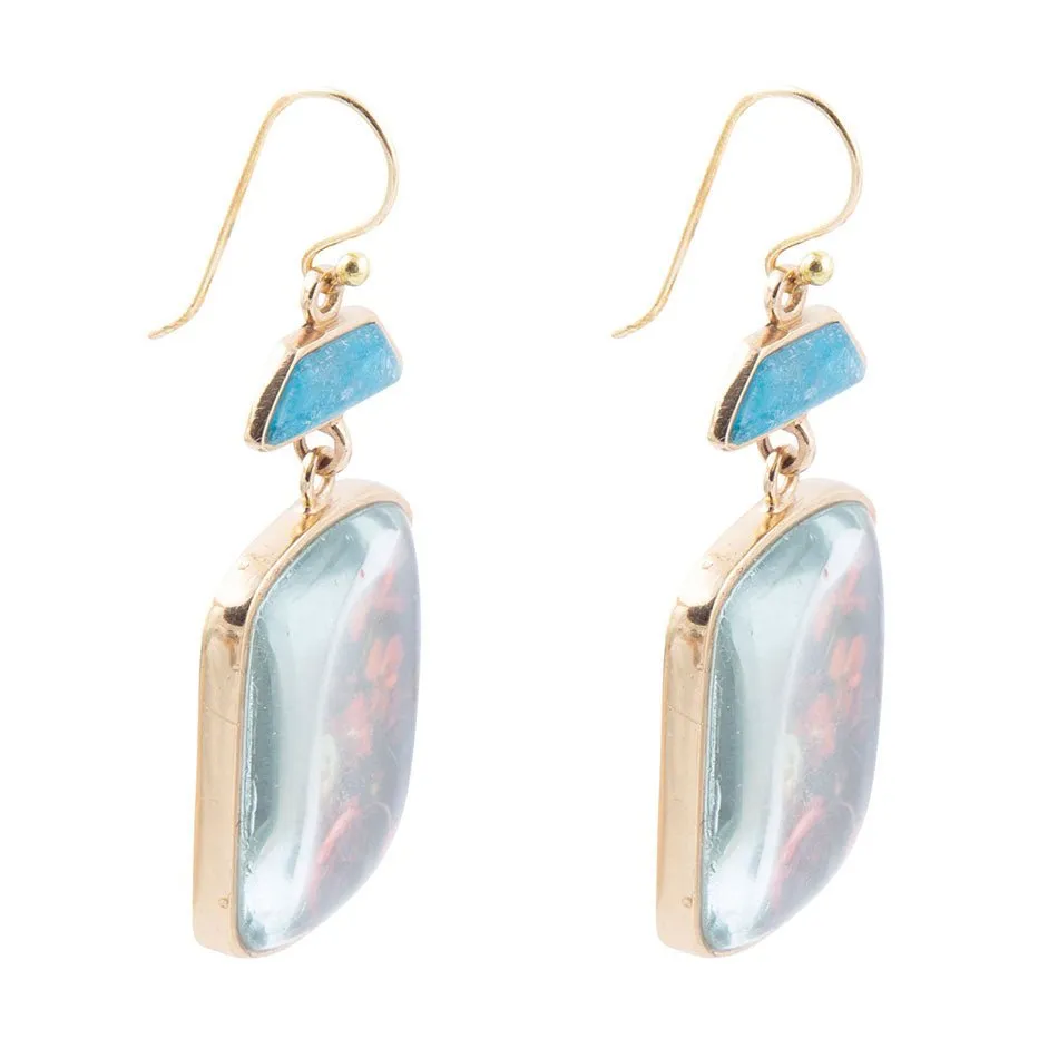 Scenic Dark Florals Blue Apatite Golden Drop Earrings sold by Barse product image thumbnail 4