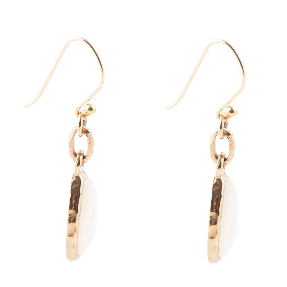 White Mother of Pearl Golden Drop Earrings sold by Barse product image thumbnail 3