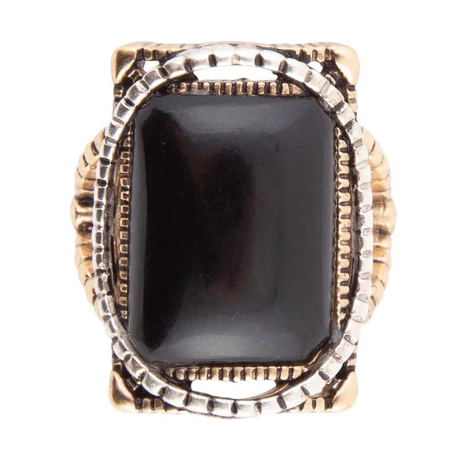 Black Onyx Mixed Metal Statement Ring sold by Barse product image thumbnail 3