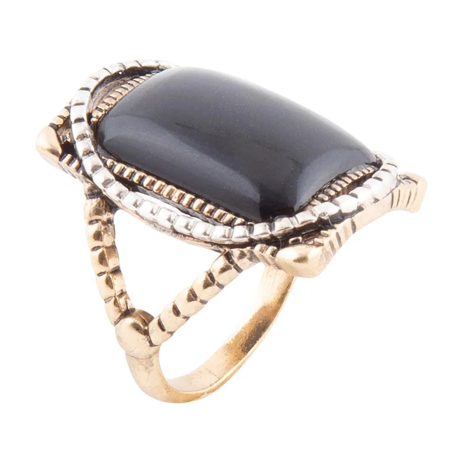 Black Onyx Mixed Metal Statement Ring sold by Barse