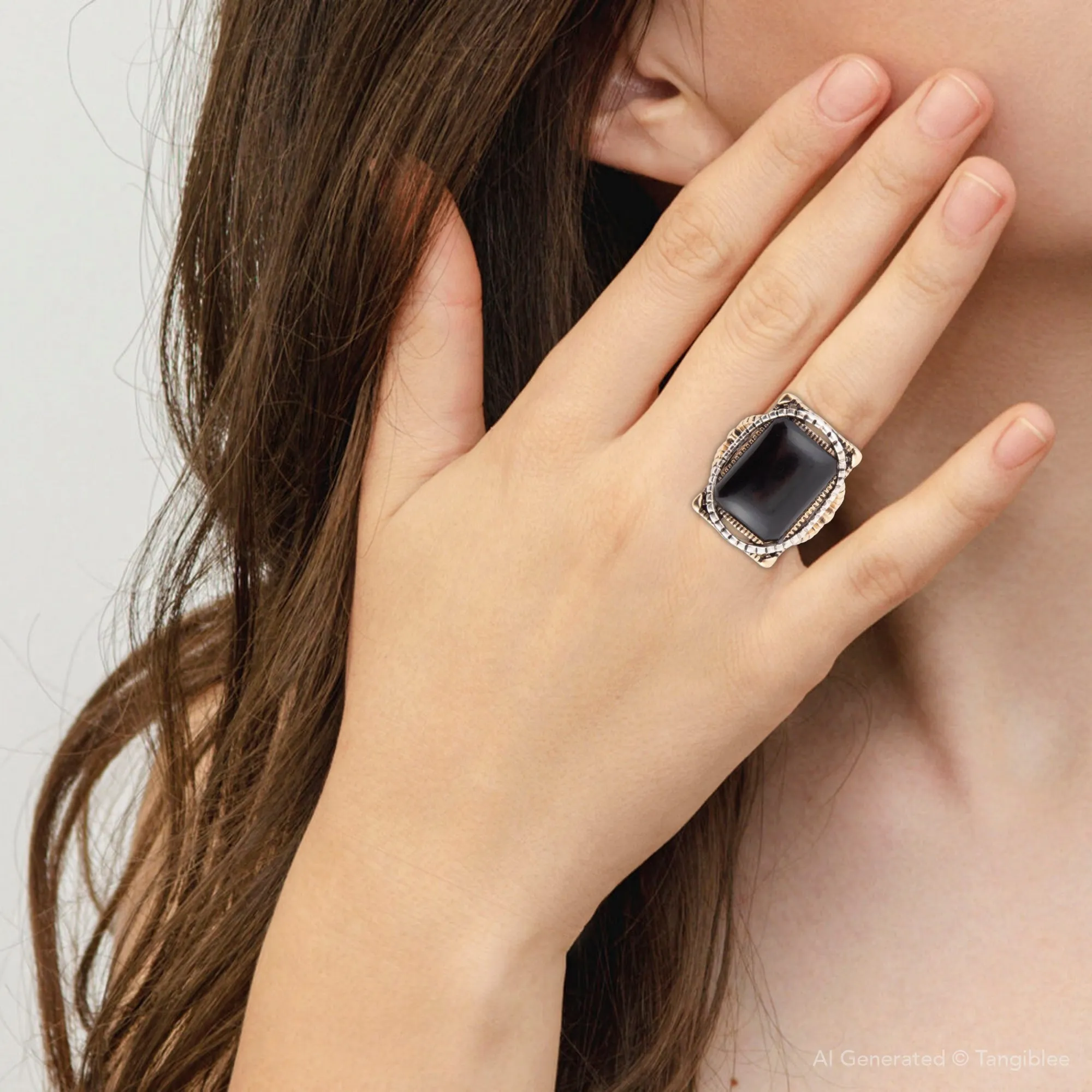 Black Onyx Mixed Metal Statement Ring sold by Barse product image thumbnail 5