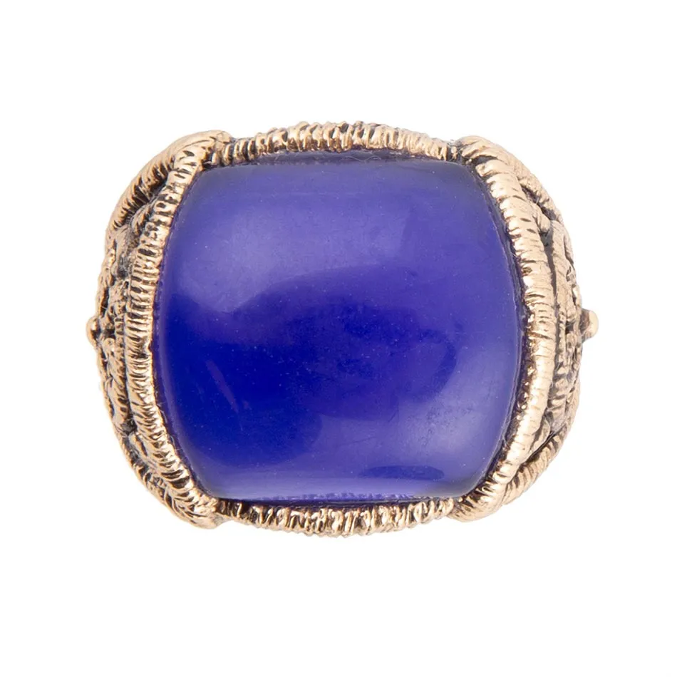 Lace Blue Agate Golden Statement Ring sold by Barse product image thumbnail 3
