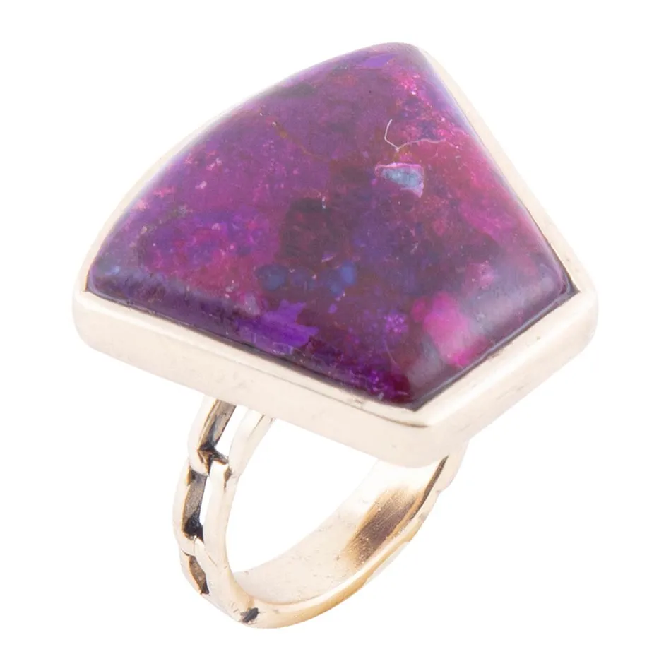 Athena Purple Turquoise Statement Golden Ring sold by Barse