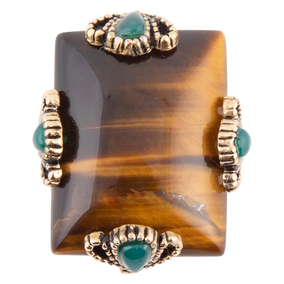 Prismatic Brown Tiger's Eye Statement Golden Ring sold by Barse product image thumbnail 3