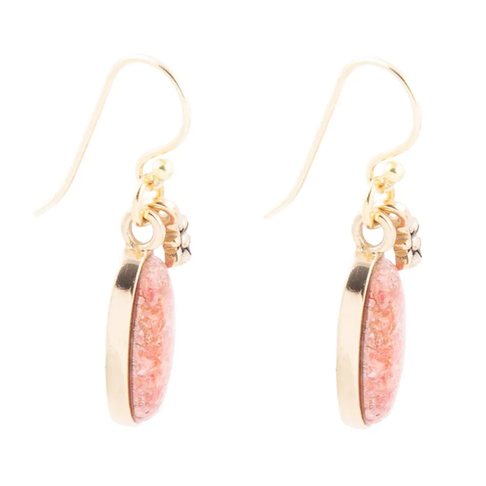 Lucent Orange Sponge Coral Golden Drop Earrings sold by Barse product image thumbnail 3