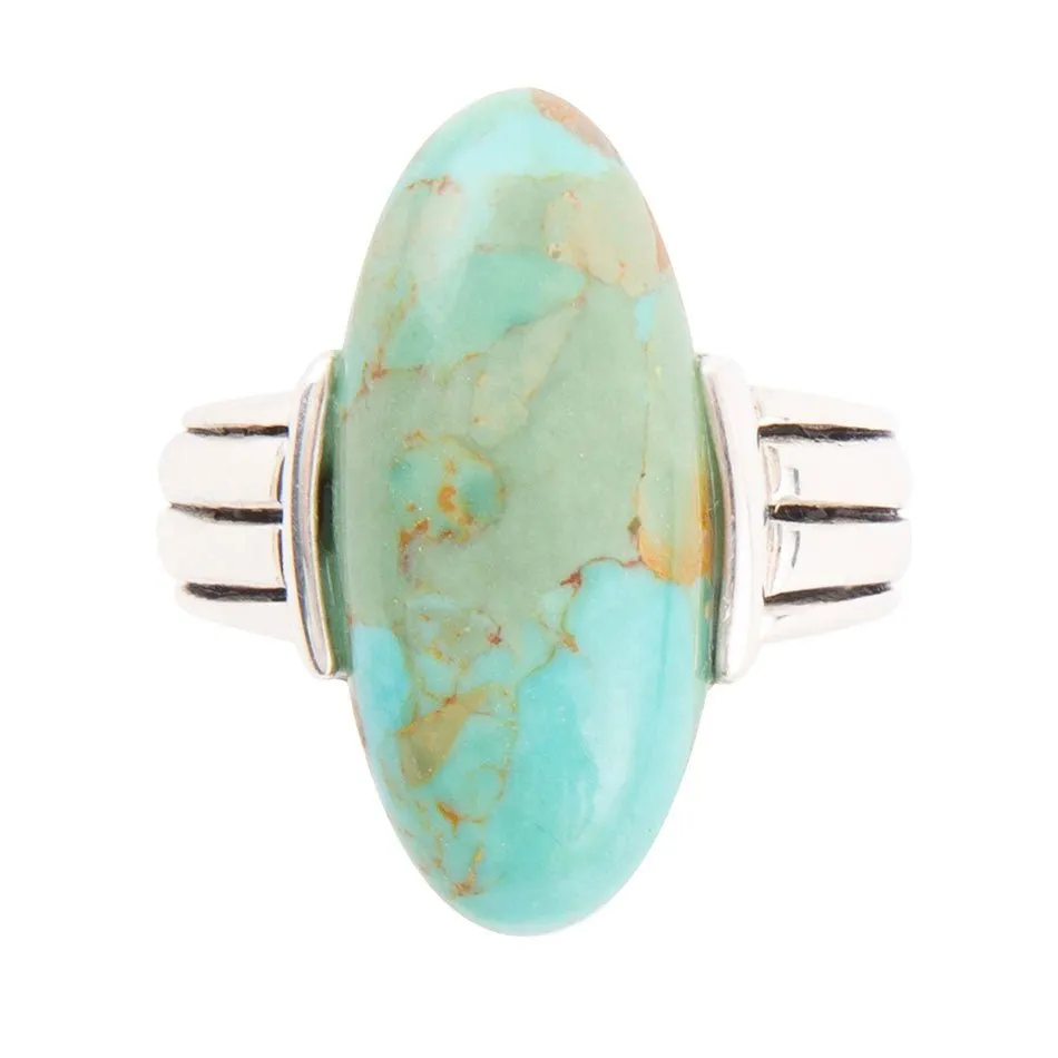 Bold Green Turquoise and Sterling Silver Ring sold by Barse product image thumbnail 3