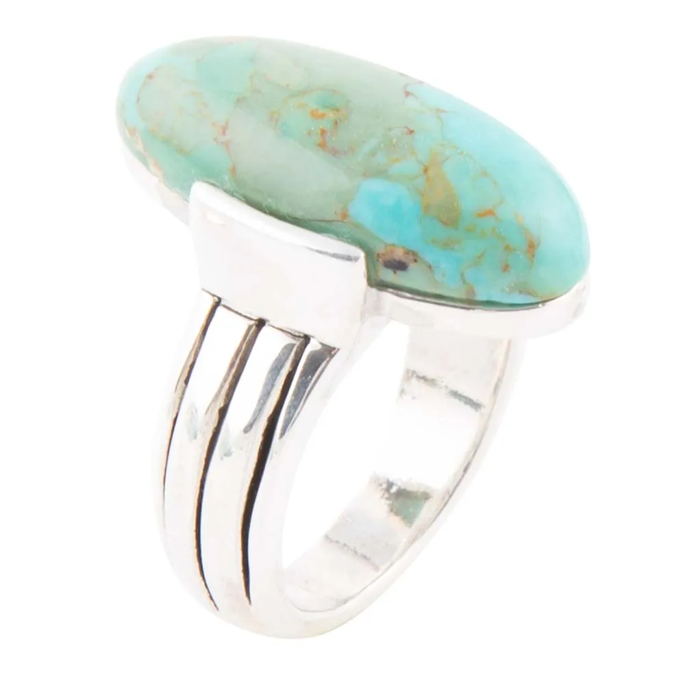 Bold Green Turquoise and Sterling Silver Ring sold by Barse