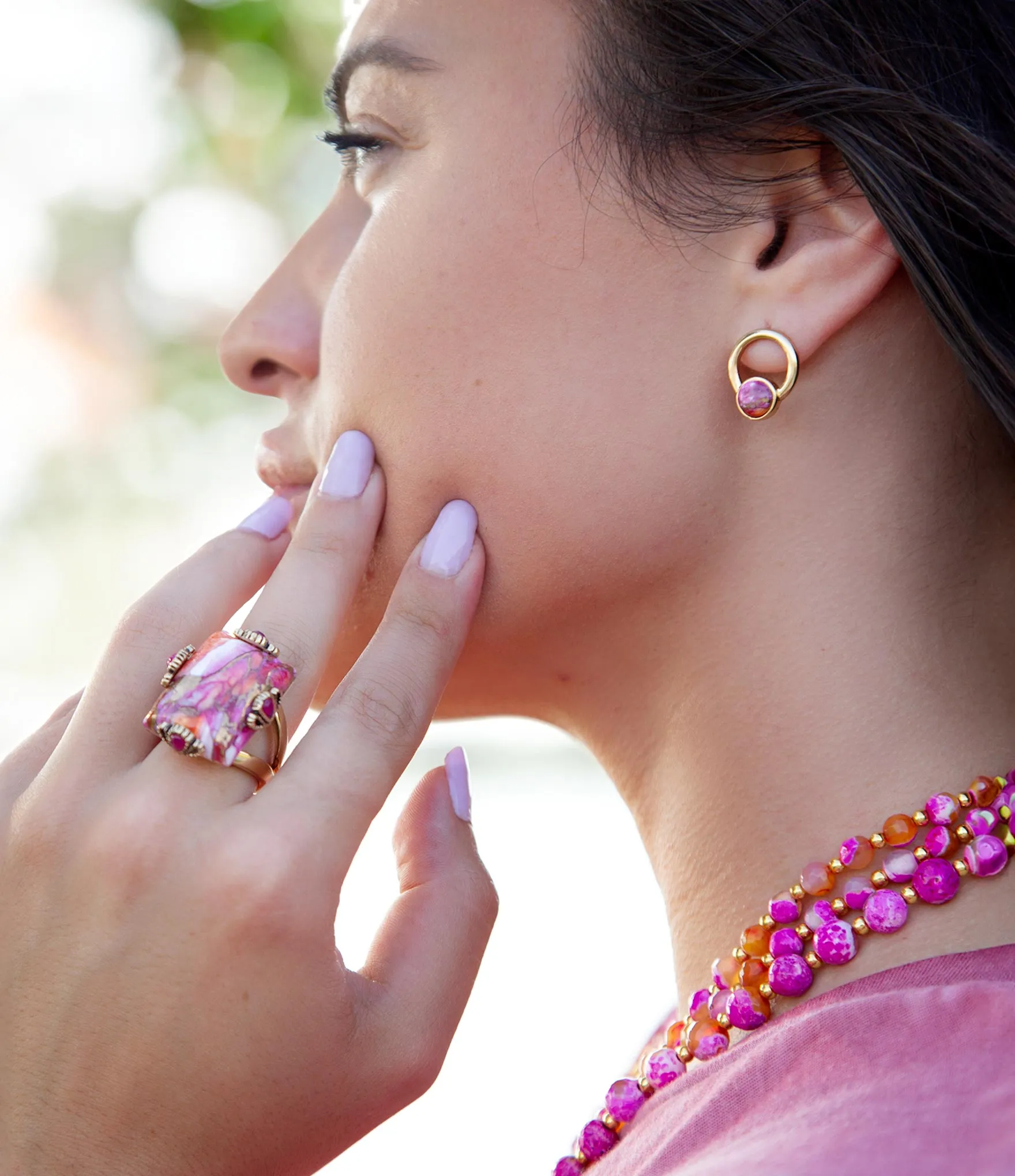 Prismatic Pink Spiny Oyster Matrix Statement Ring sold by Barse product image thumbnail 2