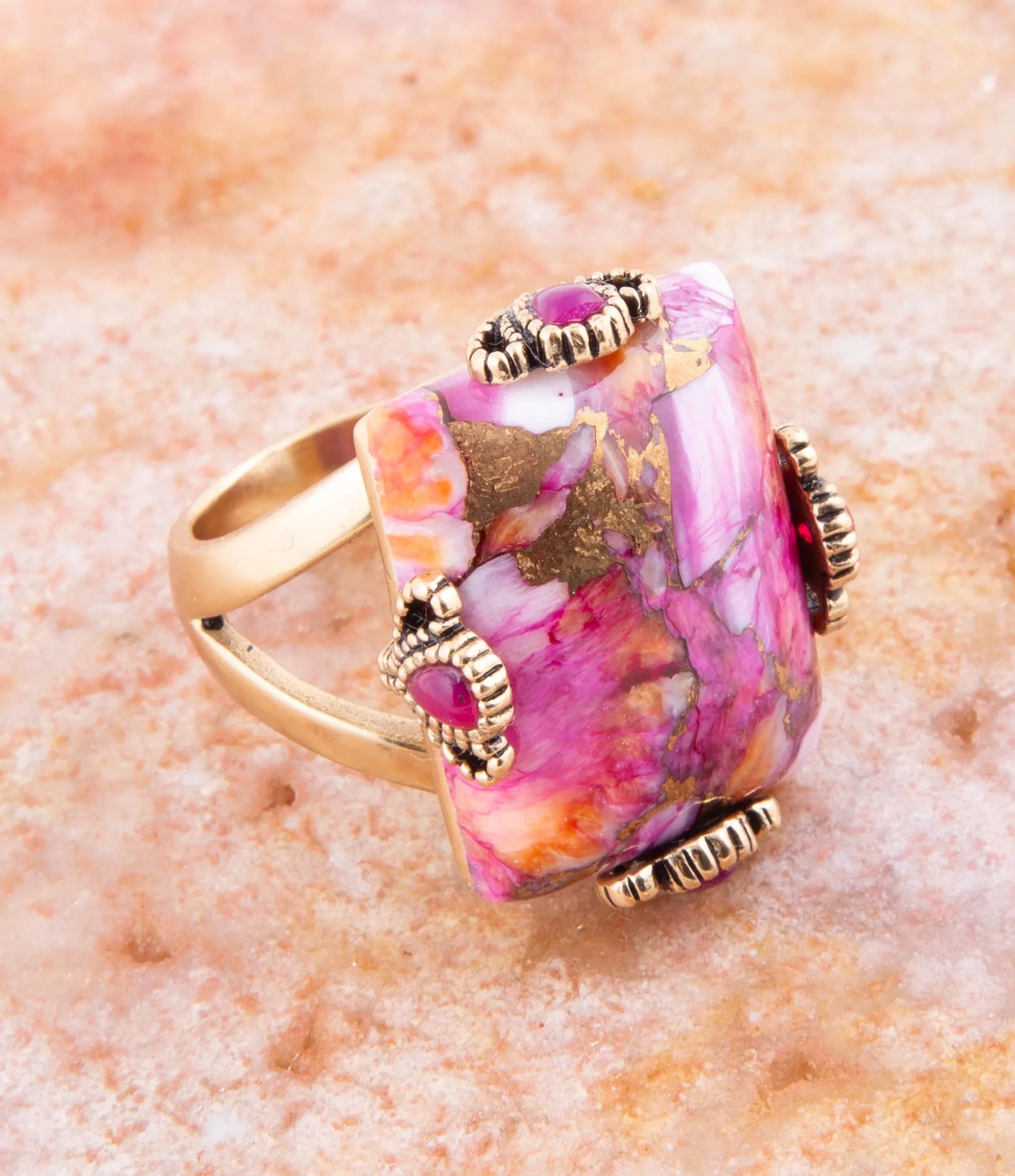 Prismatic Pink Spiny Oyster Matrix Statement Ring sold by Barse product image thumbnail 3