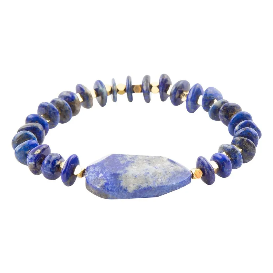 Dreamy Blue Lapis Chunky Golden Bracelet sold by Barse product image thumbnail 3
