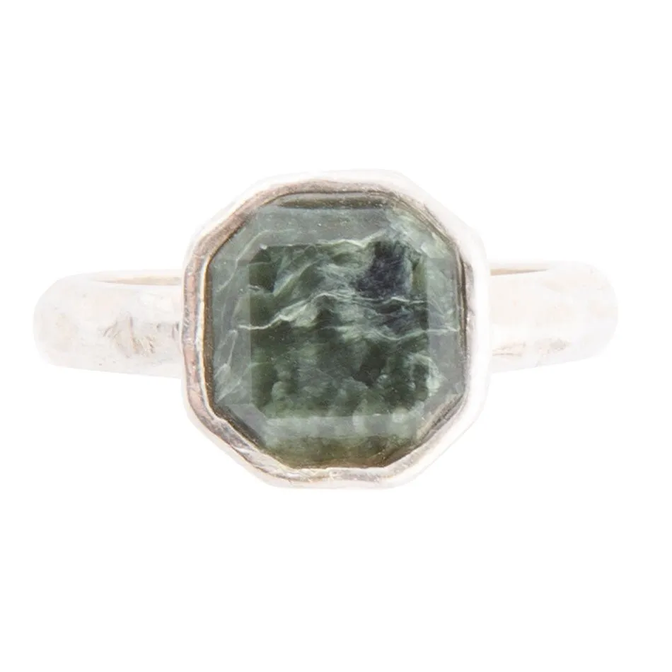 Hammered Green Seraphinite Sterling Silver Ring sold by Barse product image thumbnail 3