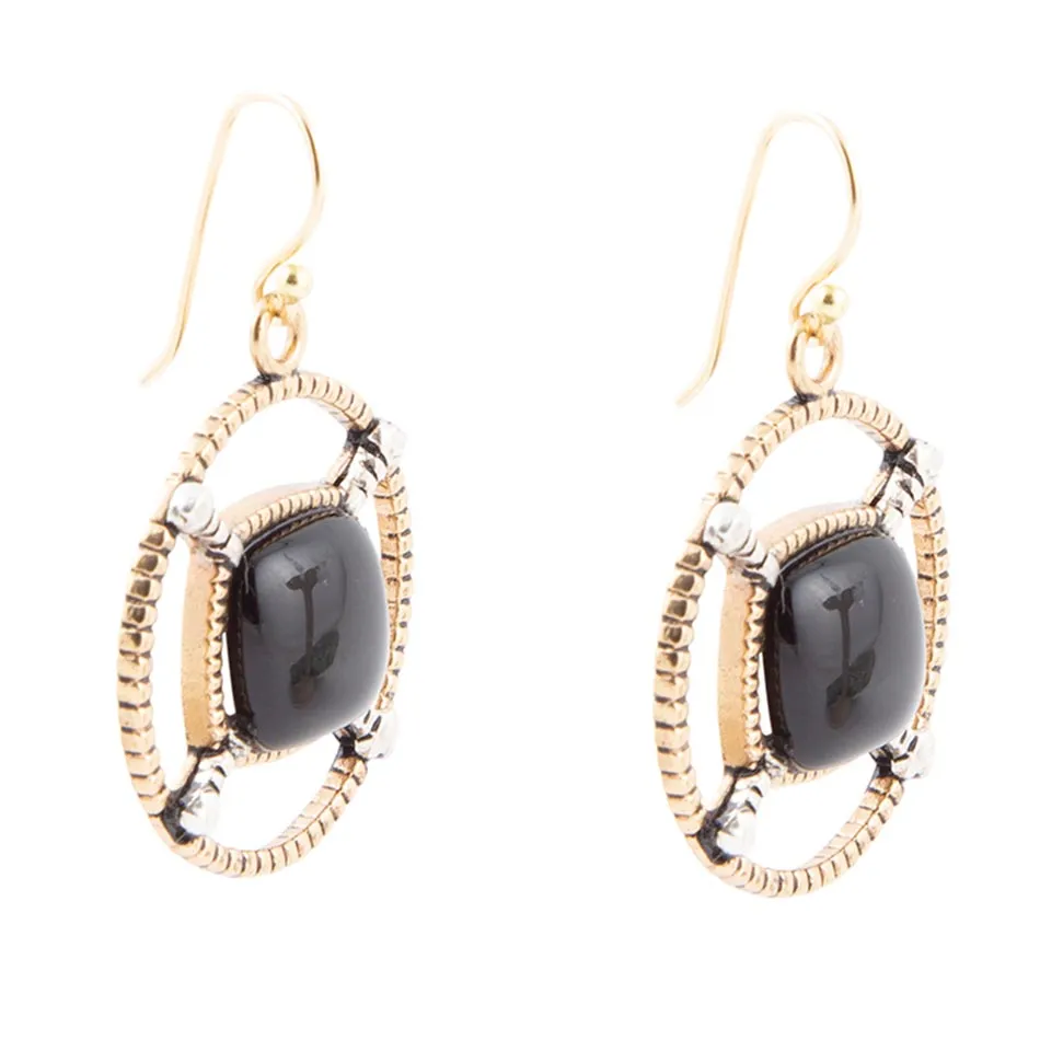 Black Onyx Mixed Metal Drop Earrings sold by Barse product image thumbnail 4