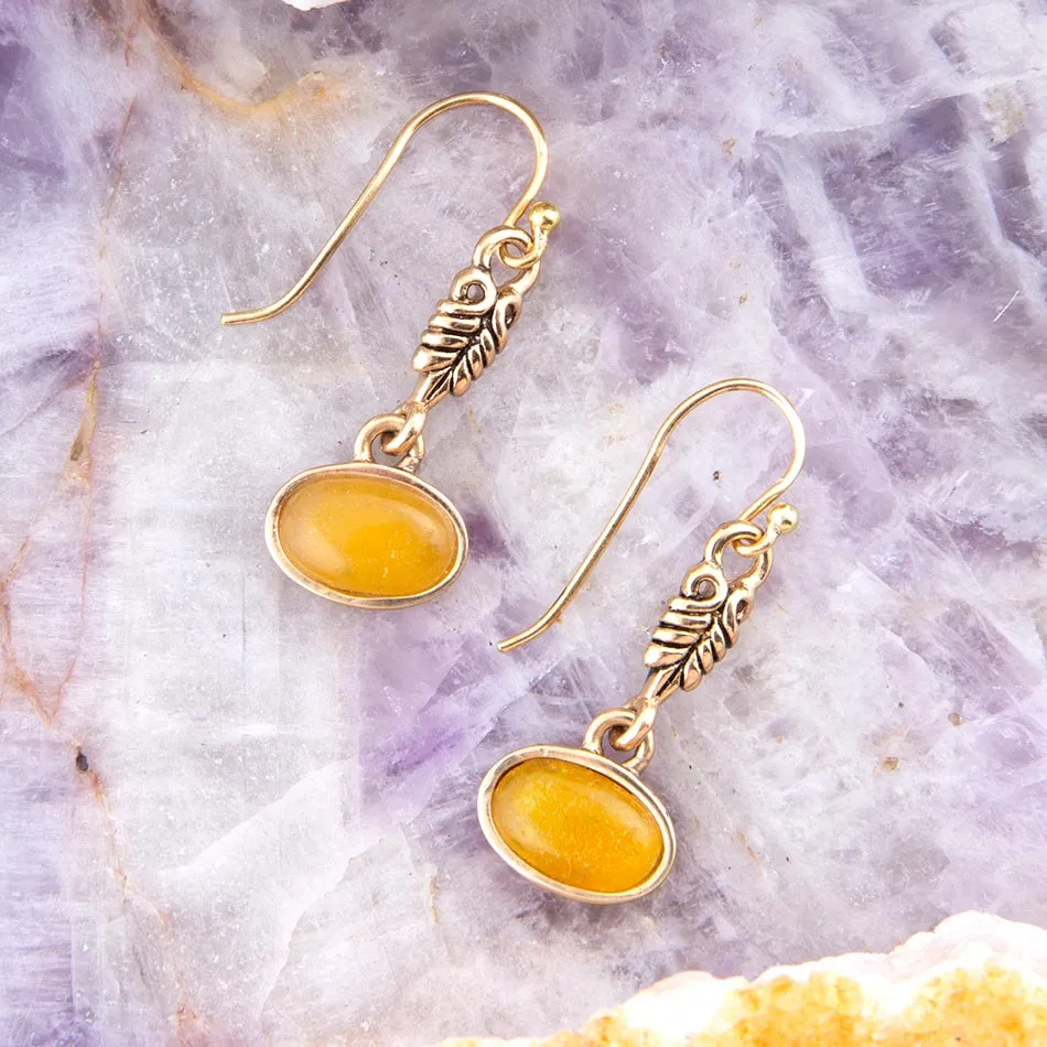 Harmony Orange Quartz Golden Drop Earrings sold by Barse product image thumbnail 3